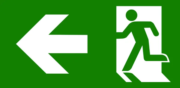 Green emergency exit sign — Stock Vector