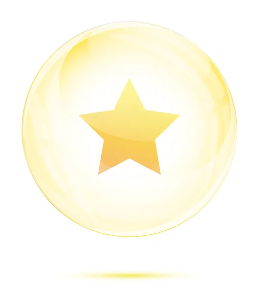 Estrela dourada na esfera de vidro — Vetor de Stock