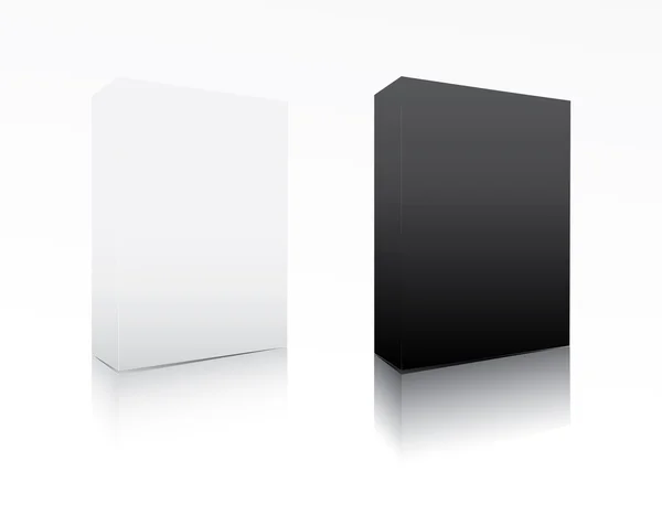 Schwarz-weiße Software-Box — Stockvektor