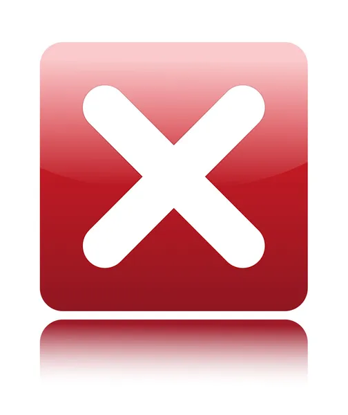 Червона глянцева веб-кнопка 2.0 з вилученим знаком — стоковий вектор