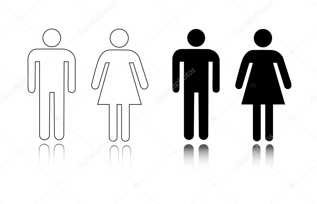 Restroom icon male and female