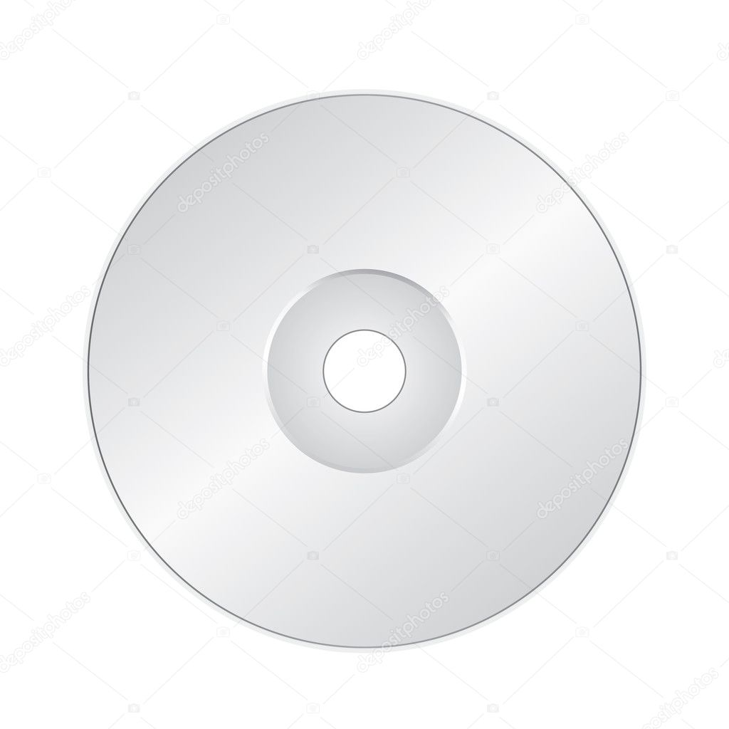 CD or DVD on white
