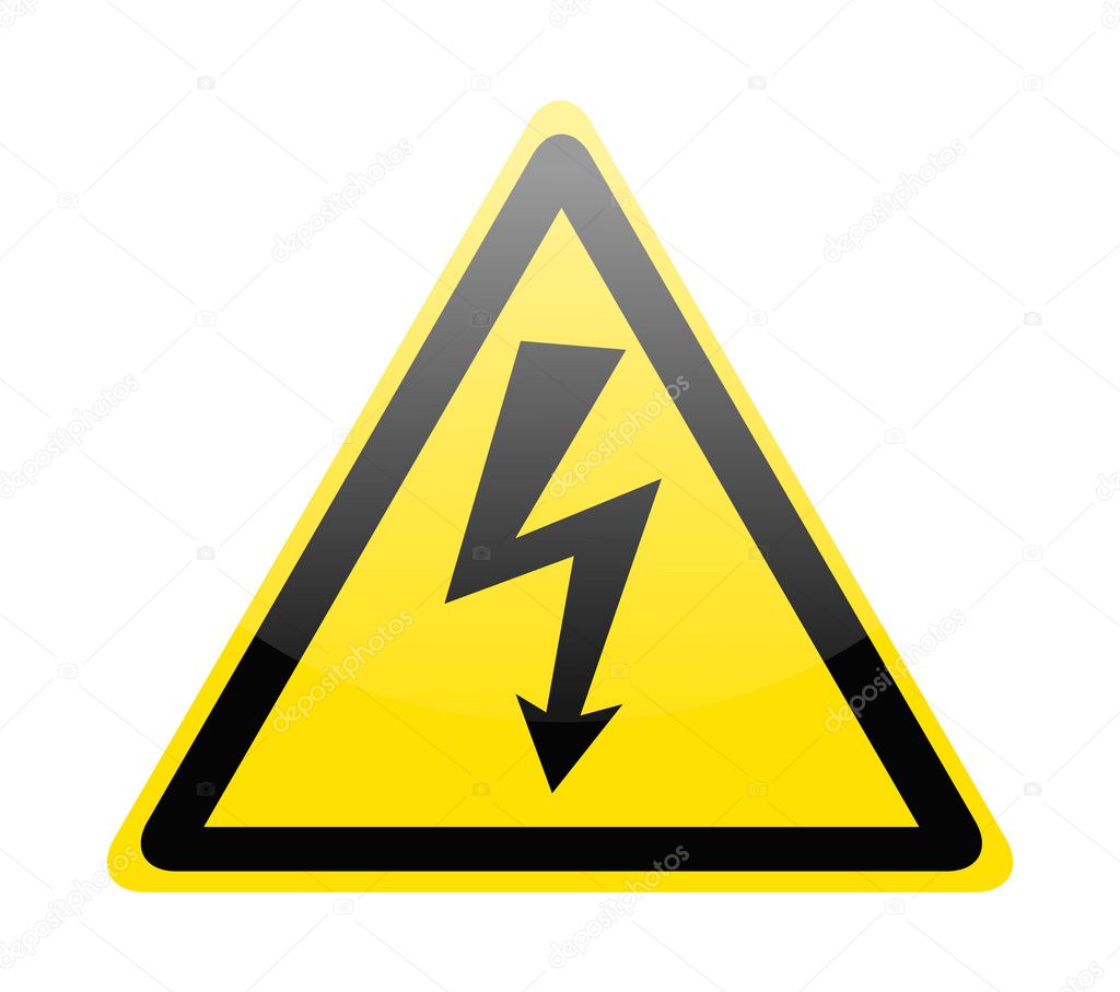 Sign of danger high voltage symbol