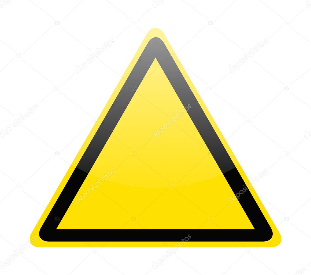 Blank yellow hazard warning
