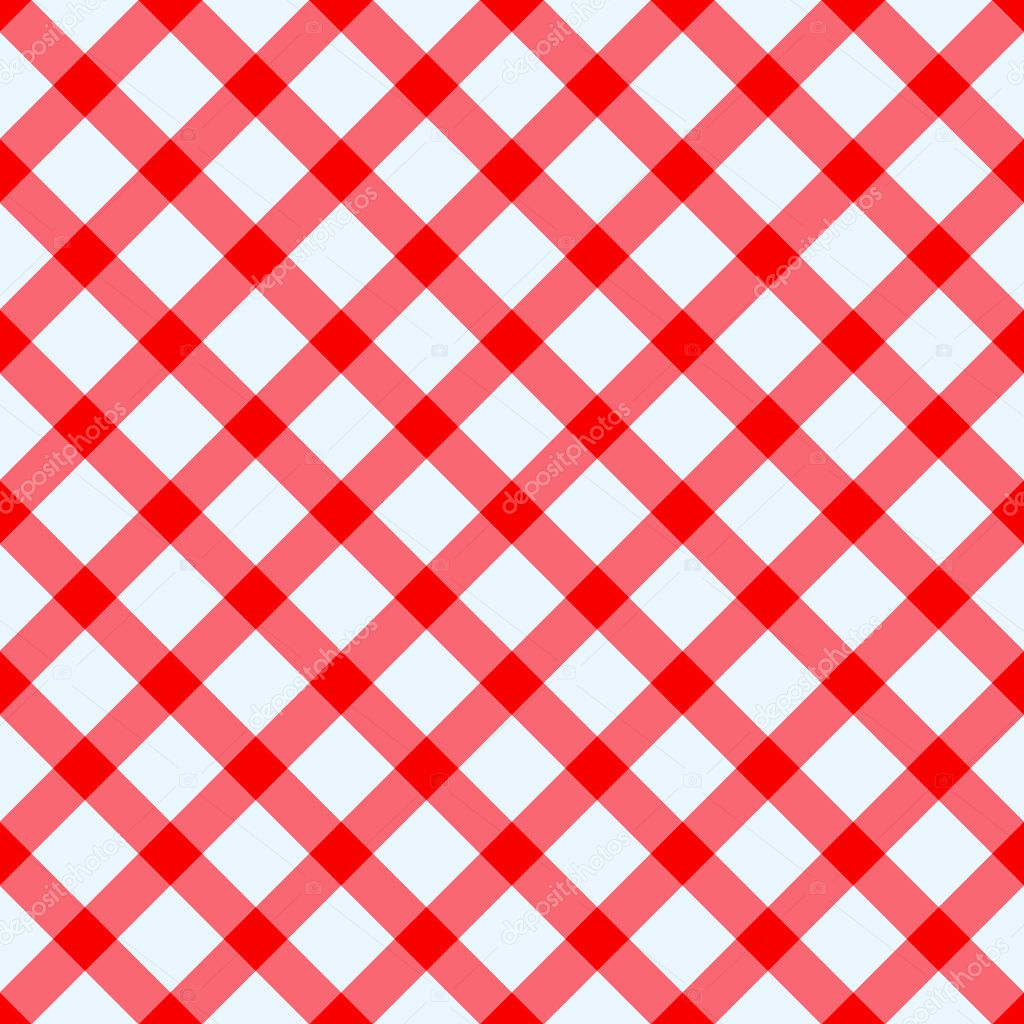 Red and white tablecloth
