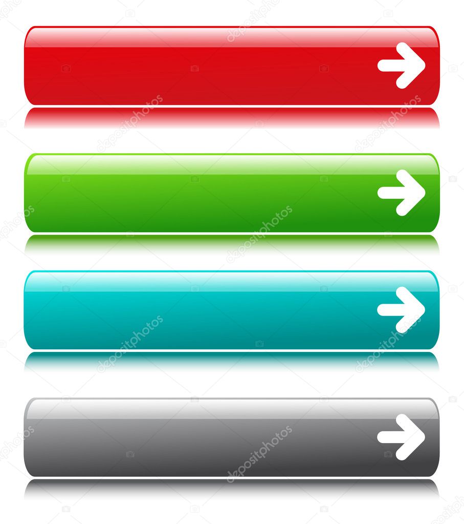 Glossy satin color buttons with arrow symbol