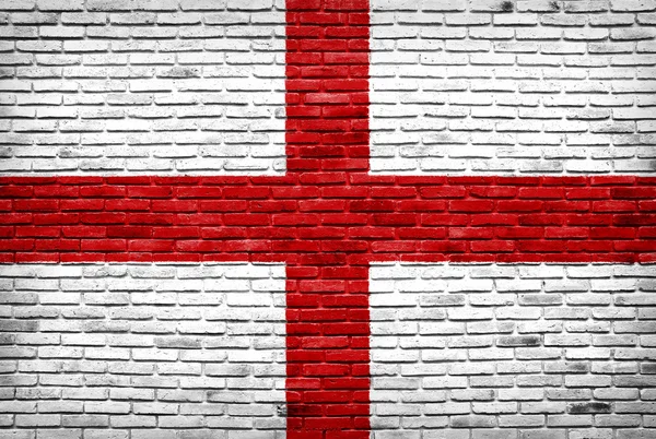 Eski tuğla duvara boyalı İngiltere bayrağı — Stok fotoğraf