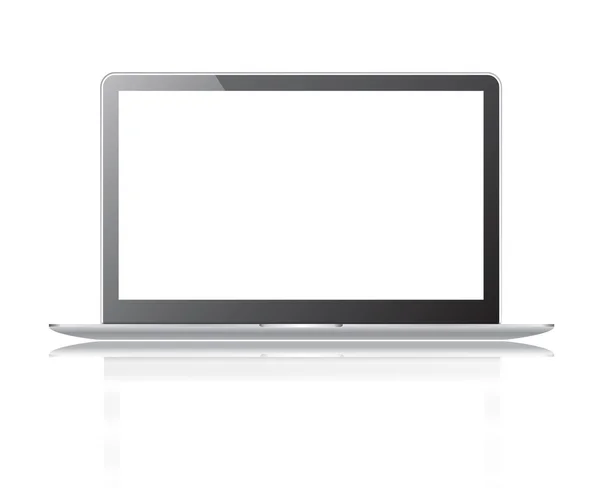 Portátil delgado negro con ruta de recorte y pantalla blanca aislada o —  Fotos de Stock