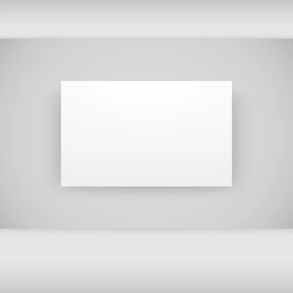 Bílý rámeček v místnosti galerie — Stock fotografie