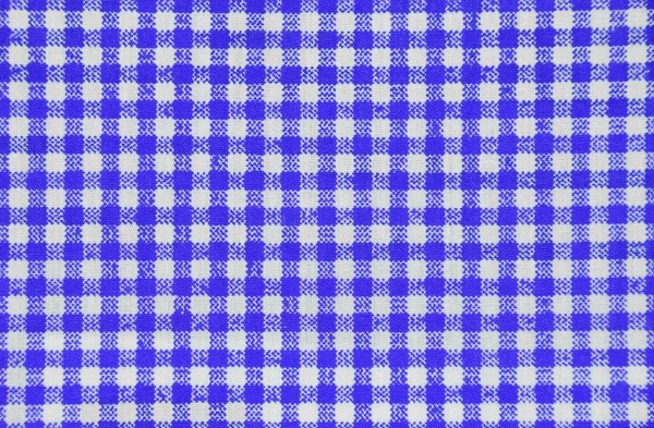 青い市松模様のテーブル クロス — ストック写真