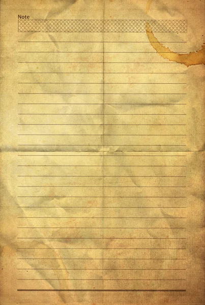 Old grunge folding note paper — Stock Photo, Image