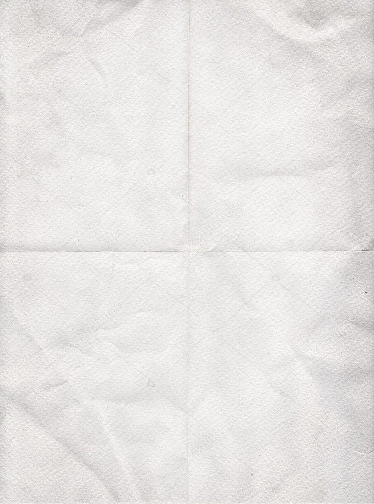 Old white paper folded in four