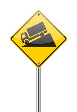 Steep Grade sign clipart