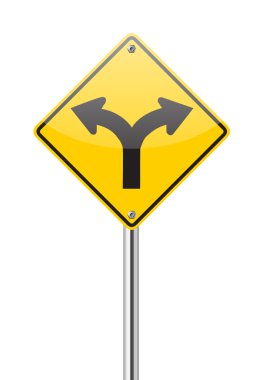 Fork in the road sign clipart