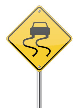 slippery road sign clipart