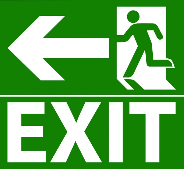Green exit emergency sign — Stock Vector