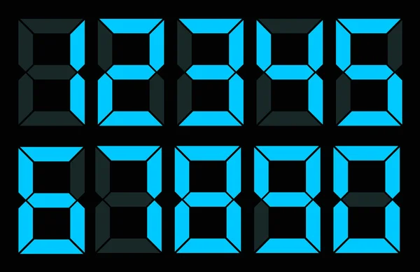 Набор синего цифрового числа — стоковый вектор