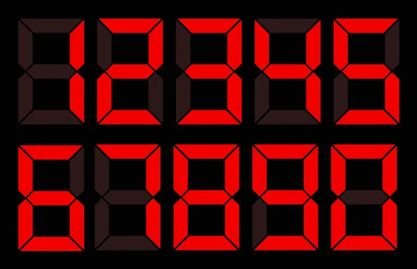Набор красного цифрового числа — стоковый вектор