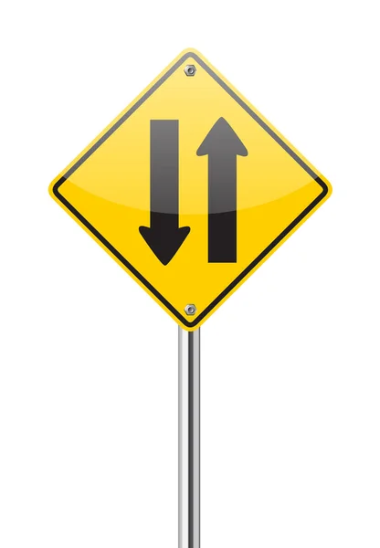 Verkehrszeichen in beide Richtungen — Stockvektor