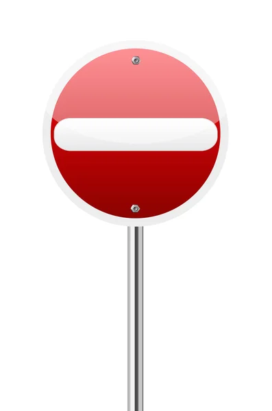 Ne pas entrer le trafic sur blanc — Image vectorielle