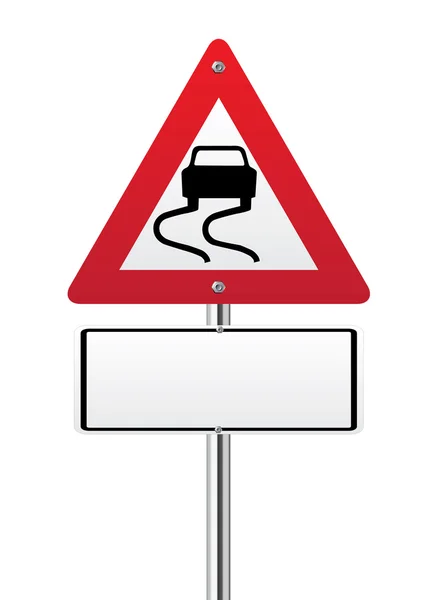 Wet road warning sign — Stock Vector