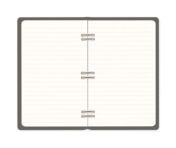 Blank spiral notebook open — Stock Vector