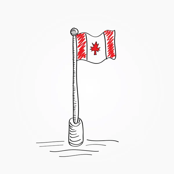 Bandera de Canadá dibujo a mano dibujos animados garabato — Archivo Imágenes Vectoriales