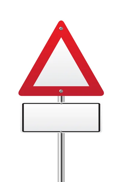 空白の三角形の赤い交通標識 — ストックベクタ