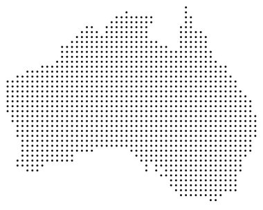 Dotted Australia map clipart