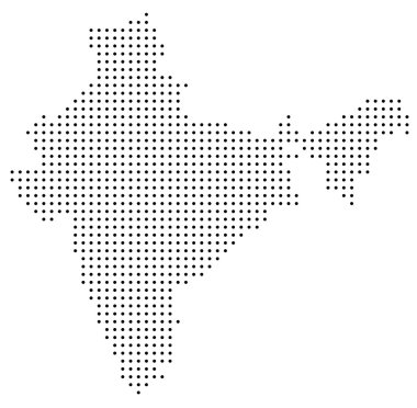 Dotted India map clipart