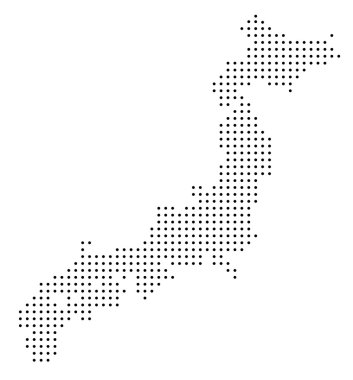 Dotted Japan map clipart