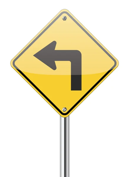 Turn sol trafik işareti — Stok Vektör