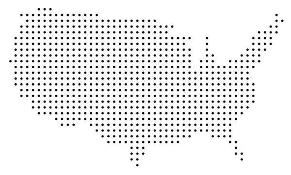Carte en pointillé des États-Unis — Image vectorielle