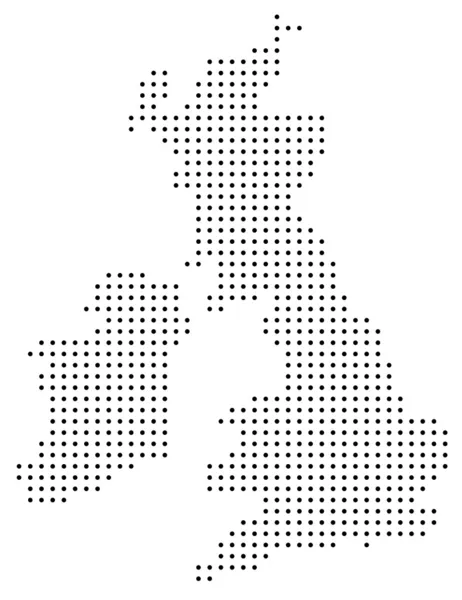 Mapa de Gran Bretaña punteado — Vector de stock