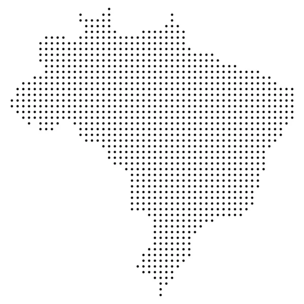 Tečkovaná mapa Brazílie — Stockový vektor