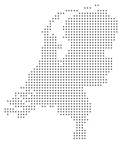 Mapa dos Países Baixos pontilhado — Vetor de Stock