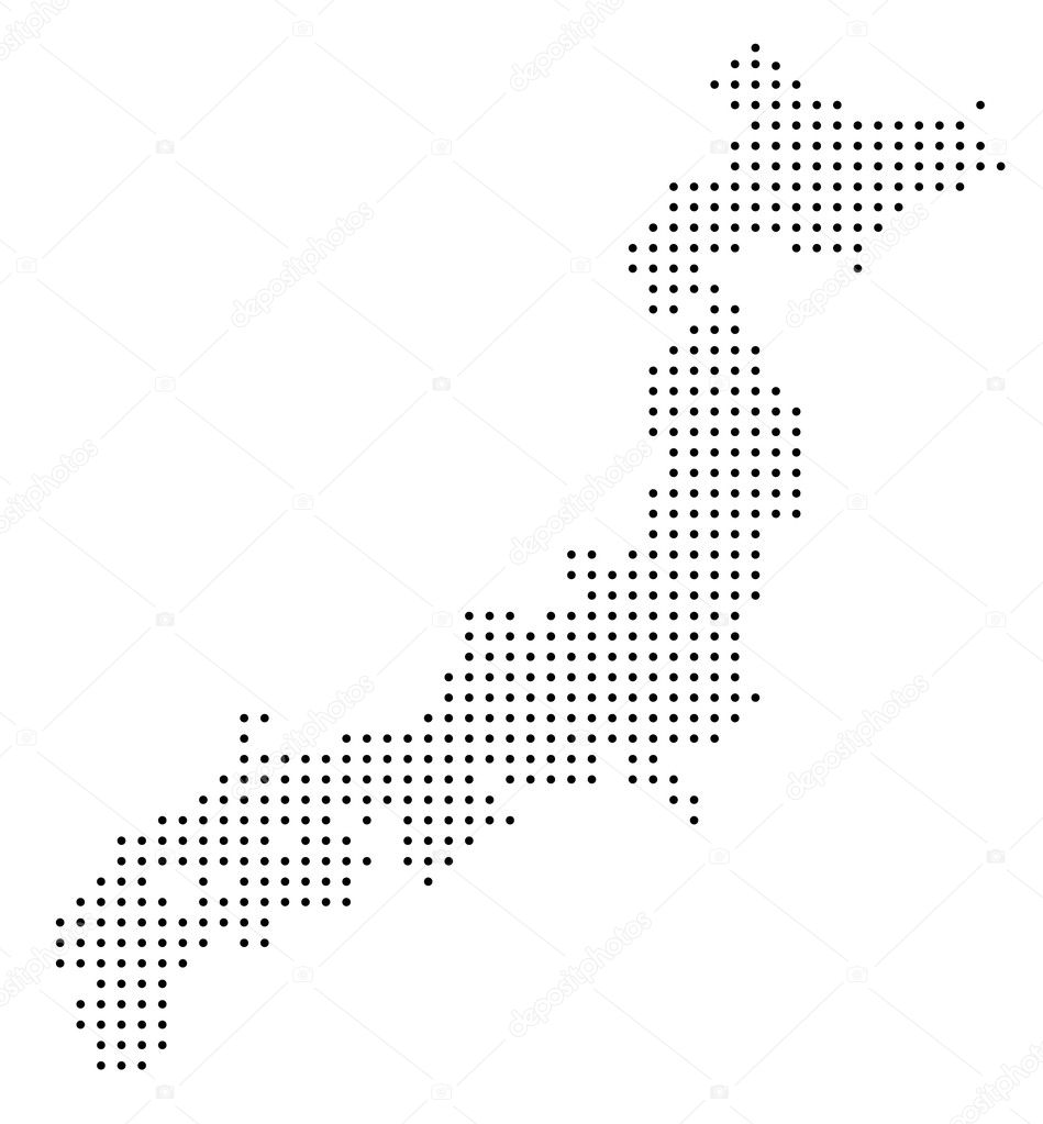 Dotted Japan map