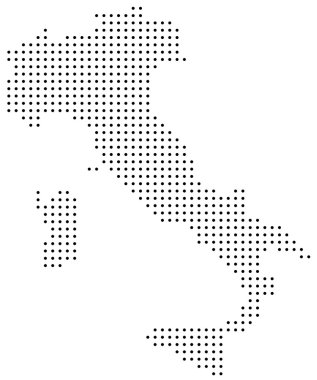 Dotted Italy map clipart