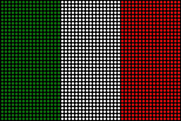 Prickade Italien flagg — Stock vektor