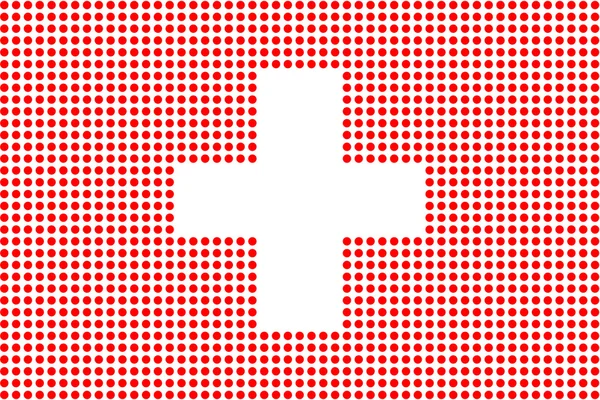 虚线的瑞士国旗 — 图库矢量图片