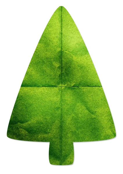 Vánoční Zelený strom recyklované Papírové modely — Stock fotografie