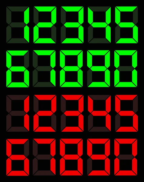 Zöld és piros digitális számának beállítása — Stock Fotó