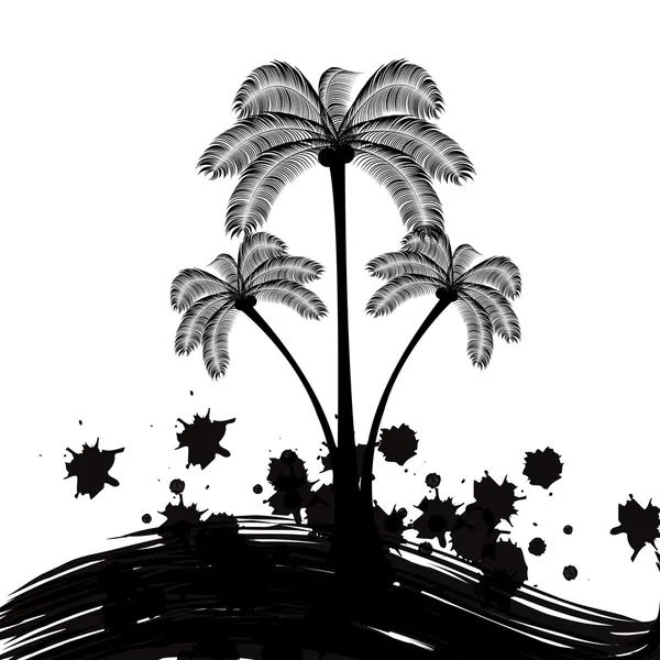 Palme Logo schwarz und weiß — Stockvektor