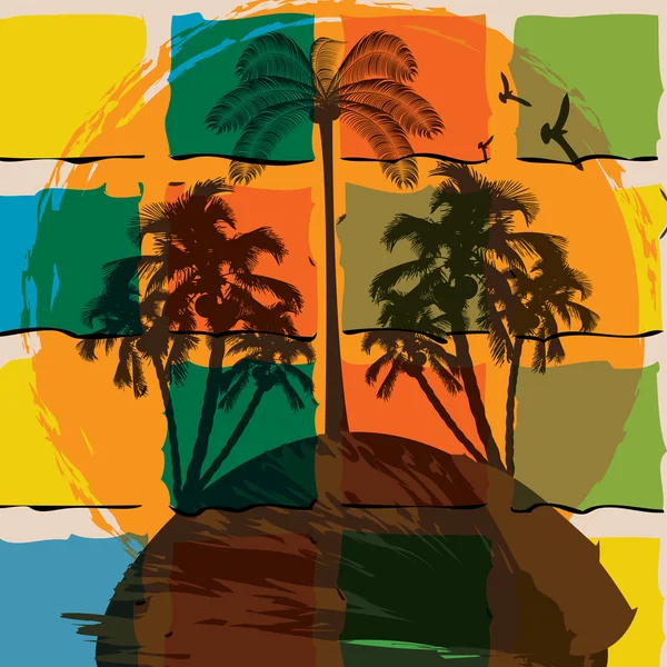 Letní tropické dovolené pozadí — Stockový vektor