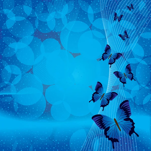Fondo azul con mariposa — Archivo Imágenes Vectoriales