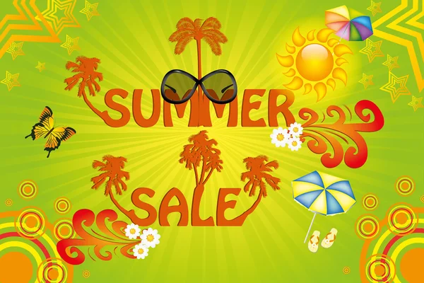 Colorful summer sale template — Stock Vector