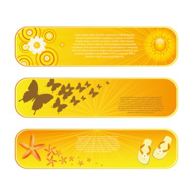 Summer banner set clipart