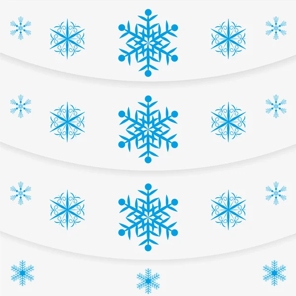 Mensaje de invierno moderno copos de nieve conjunto — Vector de stock