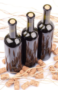 Wine bottles with corks clipart