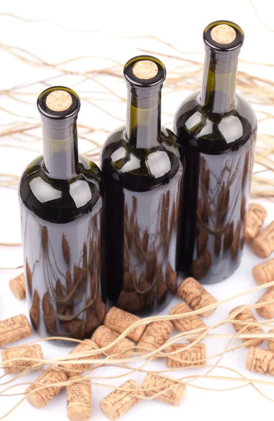 Vinné lahve se zátkou — Stock fotografie